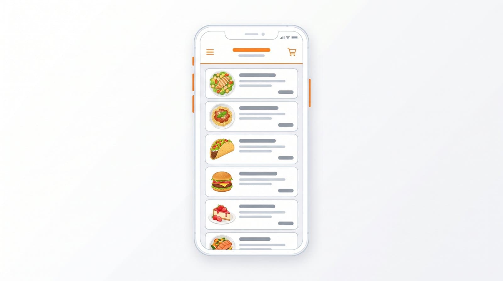 Carta digital de un restaurante vista en el móvil, clara y con buenas fotos de los platos
