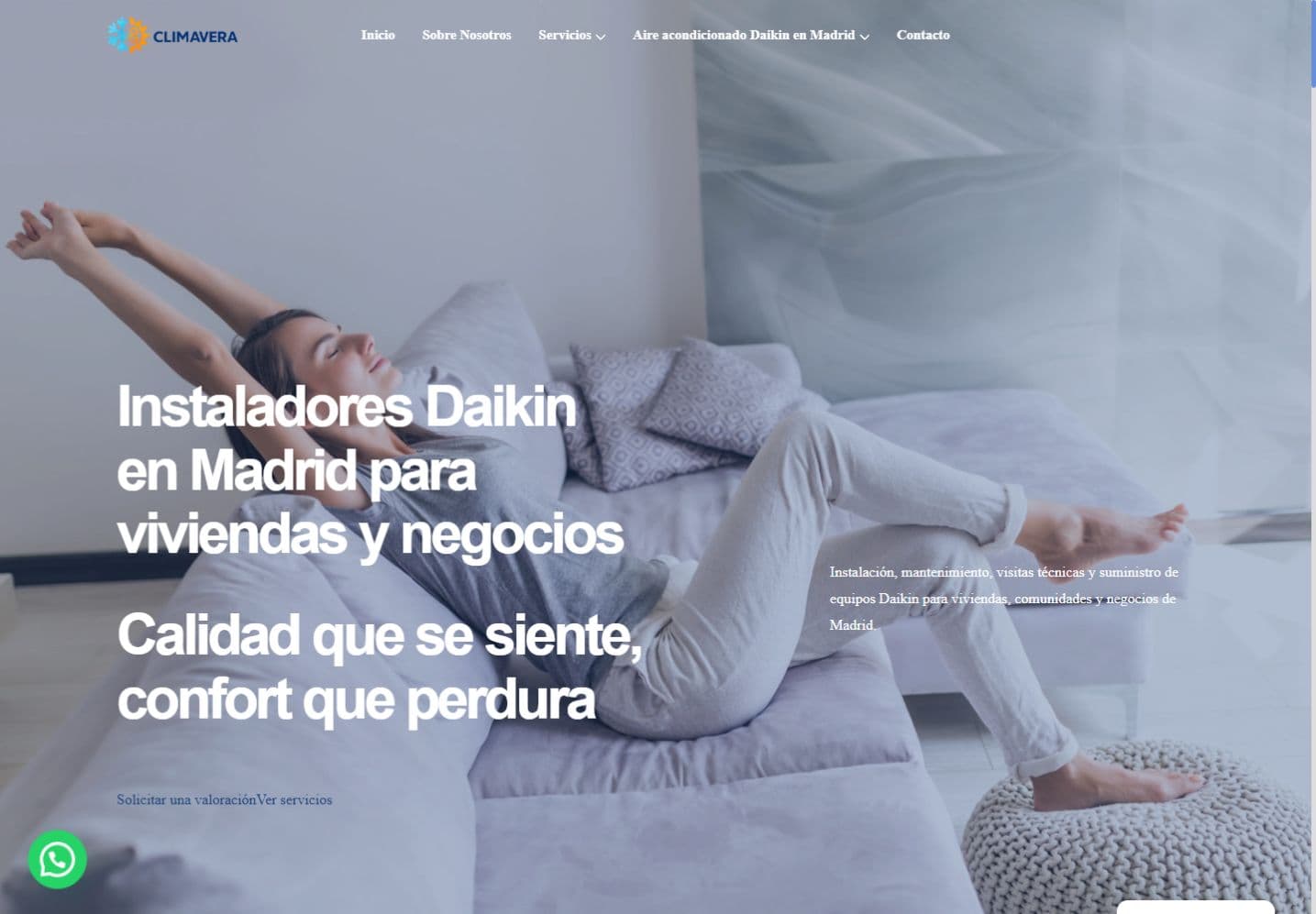 Portada pública de Climavera Madrid tras el saneamiento técnico