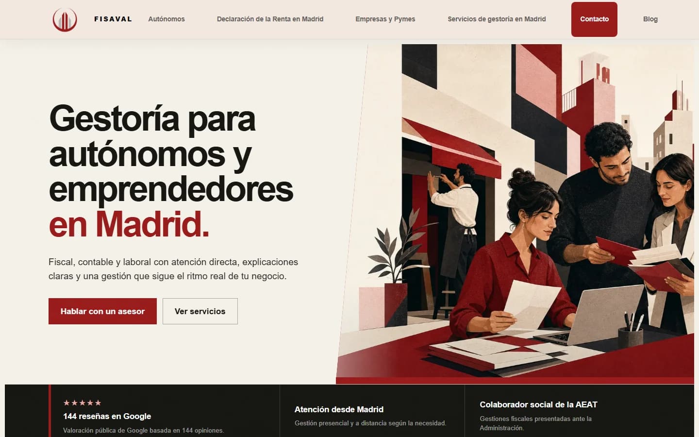 Nuevo diseño de FISAVAL con una propuesta clara para autónomos y emprendedores en Madrid