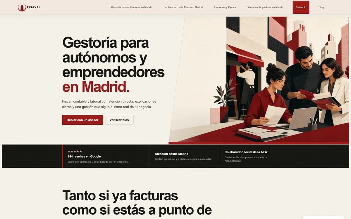 Captura de la web de FISAVAL