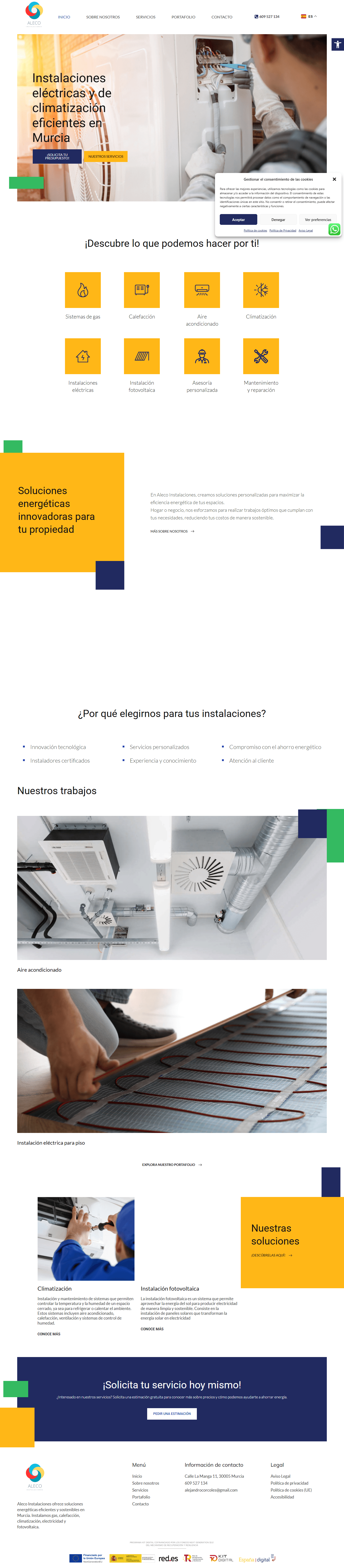 Portada anterior completa de ALECO Instalaciones