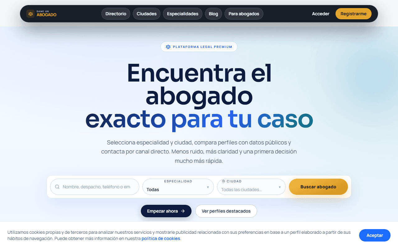 Captura pública de Dame un Abogado