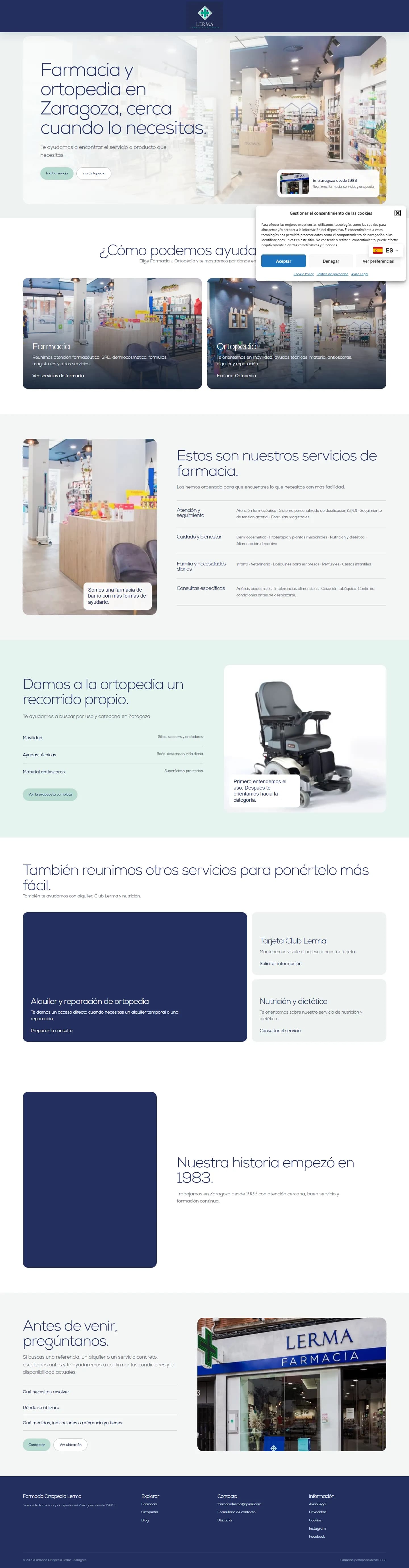 Home rediseñada y aprobada de Farmacia Ortopedia Lerma
