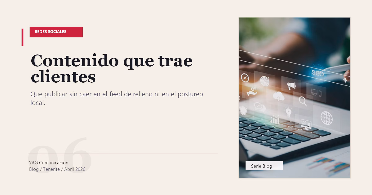 Redes sociales para negocios locales en Tenerife: qué publicar para convertir seguidores en clientesUna guía práctica para dejar de publicar por obligación y empezar a usar Instagram, TikTok, Facebook o LinkedIn como herramientas de confianza, visibilidad y captación.